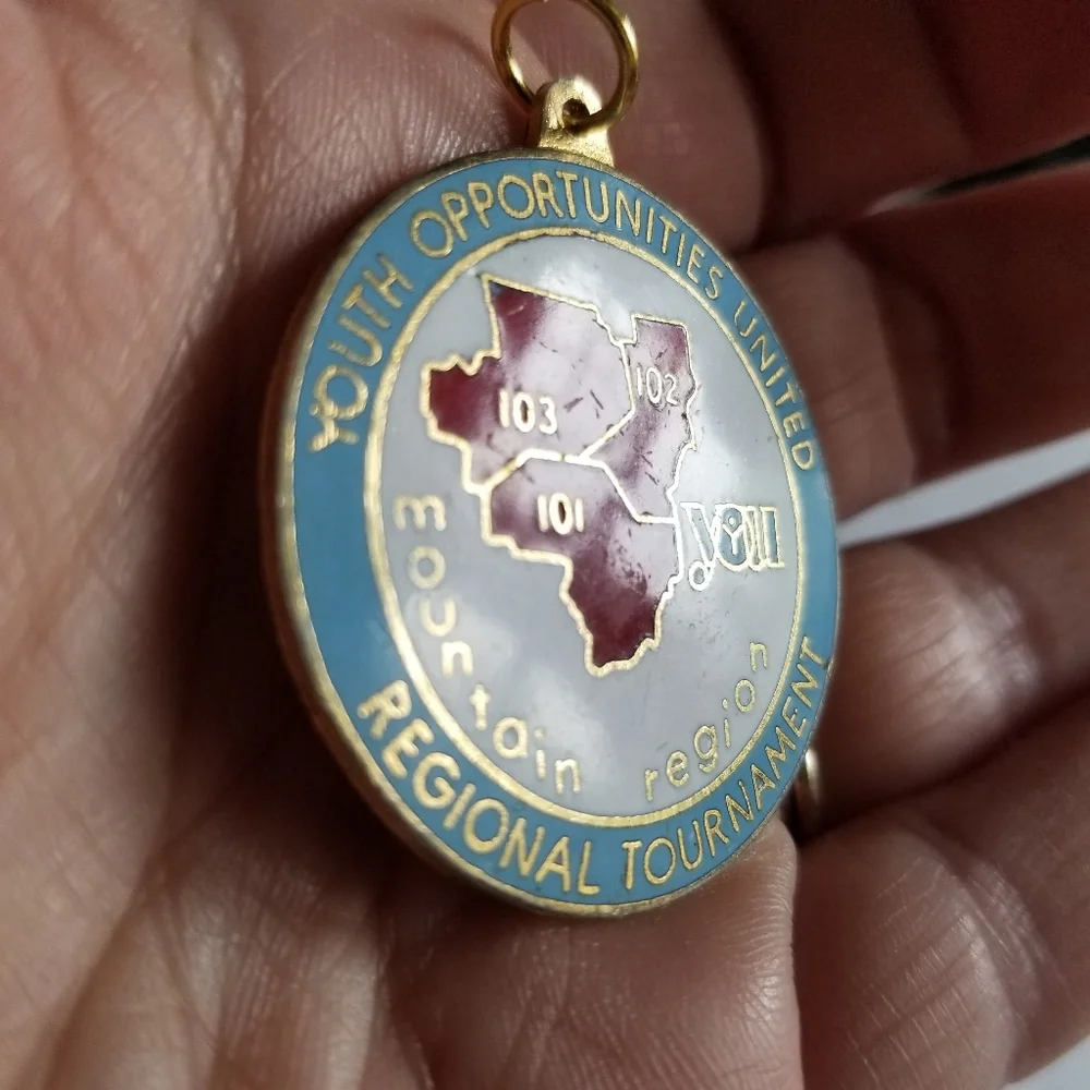 Vintage Volleyball pendant charm Youth opportunities united YOU
